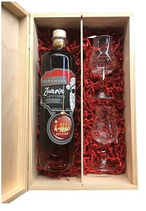 Ron Zuarin X-MAS Edition | Premium-Spirituose auf Rum-Basis mit Noten von Zimt, Vanille & Orange | Mit 2 Tasting-Gläsern | 700 ml | 40% Vol. (Holzbox, Tastingglas)