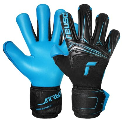 Reusch Torwarthandschuhe Herren Erwachsene | Fingerschutz | atmungsaktiv | starker Grip bei Regen & Nässe, für Training & Spiel, für Kunstrasen & Naturrasen, Größe 7,5-12, Attrakt Aqua Finger Support