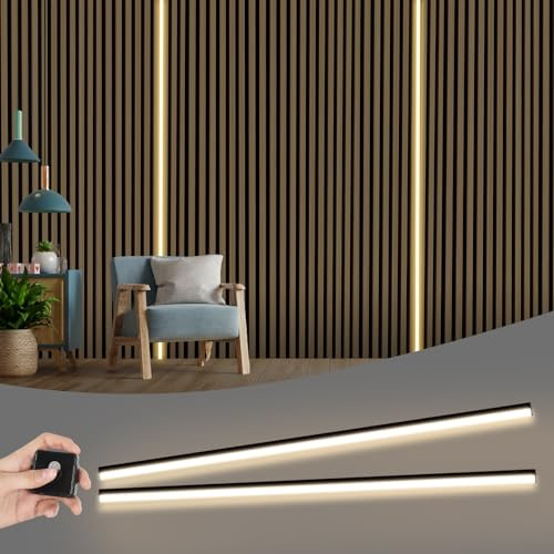 WMLBK Schwarz LED für Akustikpaneele, 2,4m Eingebetteter Akustikpaneele LED Streifen Flexible Led Leiste 12×12mm Led Leiste Zubehör Akustikpaneele (2 Stück)