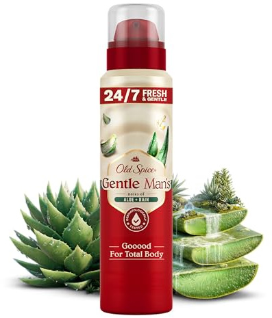 Old Spice Gentle Man's Aloe + Rain Deospray For Men 140ml | 24/7 Frisch & Pflege*, Sanft Zur Haut, Guuut Für Den Gesamten Körper, *Frisch Bei Täglicher Anwendung