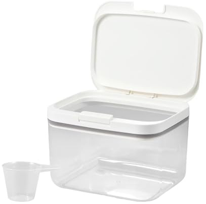 Rangement Lessive Liquide en Capsules Conteneur à linge 2,8/4,5/5,5 L, boîte de rangement for dosettes lessive for lave-vaisselle, avec verre doseur for la maison(5.5L)