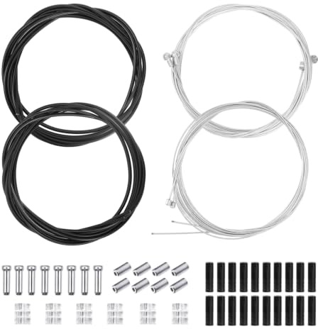 4 Pezzi Cavi Freno Bici, Cavo Cambio Bici Universale con Guaina, Acciaio Inox e PVC per Sostituzione Freni e Cambio, per Mountain Bike, Bici da Strada e Biciclette
