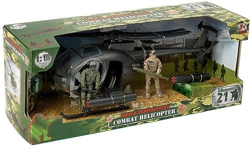WORLD PEACEKEEPERS from Peterkin | 36cm Combat Helicopter with Military Figures | 1:18 Scale | Action Figures & Accessories | Ages 3+