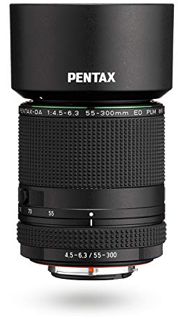 HD 21277 PENTAX-DA 55-300mmF4.5-6.3ED PLM WR RE Telezoomobjektiv Schneller und leiser AF-Betrieb Wetterbeständige Konstruktion Minimale Fokussierentfernung von 0,95 Metern Kompakt und leicht