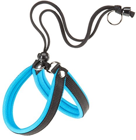 Ferplast Geschirr für kleine Hunde AGILA Fluo 2 Hundegeschirr mit weicher Polsterung, schnelles und einfaches Verschlusssystem mit Kordelzug, Brustumfang 32–50 cm. Blau