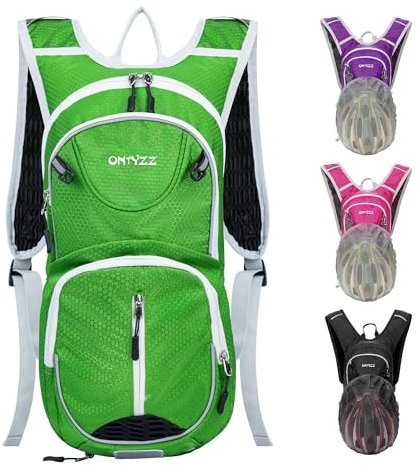 ONTYZZ Sac à Dos Vélo 12L Unisexe Nylon Sac à Dos Sport étanche pour Fitness Course Randonnée Escalade Camping Ski Trekking Vélo Sac Dos Vert