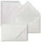 35 Sets Vintage Einzel-Karten & Brief-Umschläge, ca. B6, Büttenpapier, 11,3 x 17,5 cm, Natur-Weiß - ohne Falz - Zerkall-Bütten