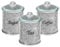 Diamond Crushed Tea Coffee Sugar Canisters Jars Kitchen Storage Silver Trimmings Crystal Filled Black Writing