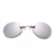 YAMEE Retro-Sonnenbrille, rund, zum Anklippen, Matrix, Morpheus-Film, randlos, 4 Farben, grau, One size