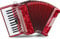 Classic Cantabile 48 Bass Akkordeon Secondo V - Tastenakkordeon - 2-chörig - 26 Diskanttasten - mit Riemen & Rucksack-Tasche - Rot