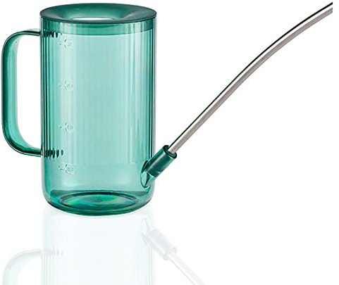 Regadera transparente resistente de acero inoxidable cilíndrico largo de 1 l