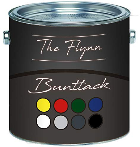 The Flynn Buntlack hochwertige Farbe für Holz und Metall - hervorragender Schutz für anspruchsvolle Holz- und Metallanstriche (1 L, Cremeweiß (RAL 9001))