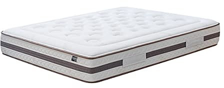 KUO Dream | Matelas ECO Natur | Ressorts ensachés avec Renfort Lombaire en Latex | Rembourrage en Coton Naturel et Tissu Bambou | Épaisseur 28 cm | 160 x 200 cm, Beige