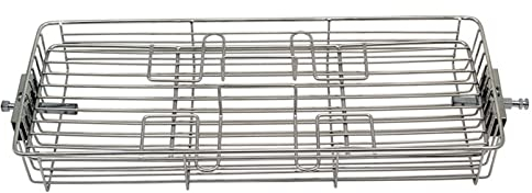 Panier de Cuisson Tourne Broche d'acier Inoxydable, Grille Poisson Barbecue, Panier de Cuisson Plat pour Viande Poisson Fruits et Légumes Pain, pour Barbecue et Four (31,6x12,6x5cm)