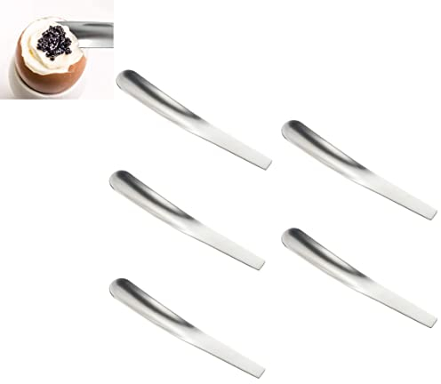 Edelstahl-Eierlöffel für Frühstück, Mini-Eierlöffel für Büroangestellte, ältere Menschen, Silber, Länge 10,7 cm (6er-Set)