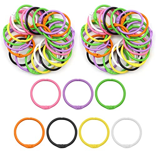 VEGCOO 30 PCS Anneaux de Livre en Métal, Anneaux de Reliure, Reliure Anneaux Métalliques, pour Cahier Scrapbooking Livre Classeur Porte-clés