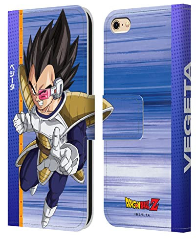 Head Case Designs Offizielle Dragon Ball Z Vegeta Saiyan Arc Characters Leder Brieftaschen Handyhülle Hülle Huelle kompatibel mit Apple iPhone 6 / iPhone 6s