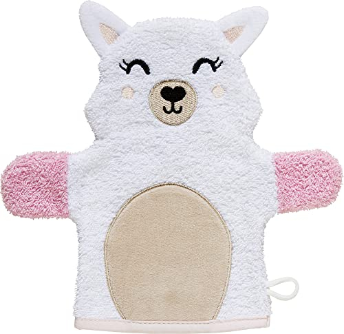 Erwin Müller Kinder-Waschhandschuh Lama 2-in-1 Walk-Frottier rosa Größe 25x28 cm