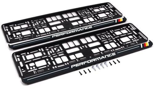 PlatePlus - Number Plate Holder For Car - Performance German System Registration Plate Holder 02 For Car - Car Registration Plate Holders - Chrome Number Plate Surround - Standard Mono