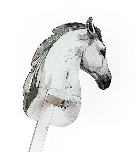 FOLDZILLA Steckenpferd aus Pappe 115 x 40 x 25 cm Hobbyhorse Stockpferd - Pferd Schimmel