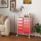 RELAX4LIFE Carrello Portaoggetti con 15 Cassetti, Cassettiera Alta con 4 Ruote Universali, Armadietto Mobile e Salvaspazio di Grande Capacità, Multiuso per Cucina, Bagno e Ufficio (ROSA)