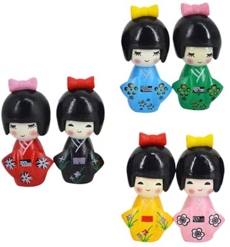 Luxshiny 6stücke Teiliges Japanische Kimono-Puppen Handgefertigte Tischdekoration Mit Feiner Textur Und Lebendigen Gesichtsausdrücken Für Partys Und Fotorequisiten