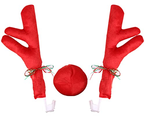 Qurygin Auto Rentier Kostüm – Rentier Deko Auto, Elch Deko Auto, Weihnachts Auto Dekoration, Weihnachten Deko Rentier, Auto Deko Innen Weihnachten, Auto Deko Mit Geweih Und Nase, Niedliches Auto Set