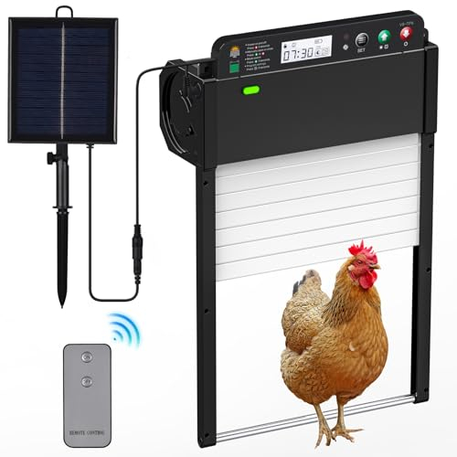 Automatische Hühnerstalltür (Hühnerklappe), APP-Steuerung,Lichtsensor und Timermodus, solarbetriebener automatischer