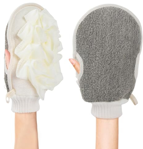 Gant Exfoliant pour le Corps, Gant Exfoliant de Douche en Luffa pour Bain, Éponge de Bain Douche en Luffa, 2 en 1 Éponge Luffa de Douche, Gant Gommage Corps pour Enlever la Saleté, les Peaux Mortes