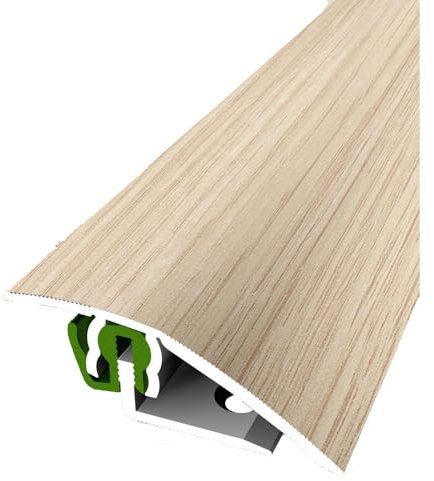 PROVISTON | Profil de transition | Profil de parquet | Largeur : 51 mm | Compensation de hauteur : 3-23 mm | Longueur : 900 mm | Profilé en aluminium | Chêne blanc cérusé | 1 pièce
