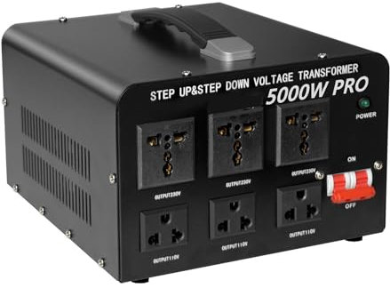 Transformateur 5000 W, convertisseur de tension 110 V à 220 V, transformateur élévateur de puissance, conversion de puissance efficace pour un usage domestique