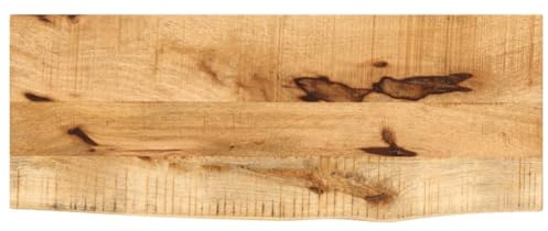 vidaXL Tischplatte 90x20x3,8 cm Baumkante Massivholz Raues Mangoholz