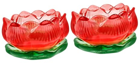 Warmhm 2stücke Lotus Teelichthalter Gefärbtem Eleganter Kerzenständer Für Hochzeiten Und Tischdekoration Lotusförmiges Design Für Festliche Anlässe