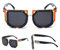 MUTYNE Quadratische Punk-Sonnenbrille für Herren, Retro-Mode-Brille, Steampunk-Sonnenbrille, Damen-Sonnenbrille, Schwarz Schwarz, Einheitsgröße