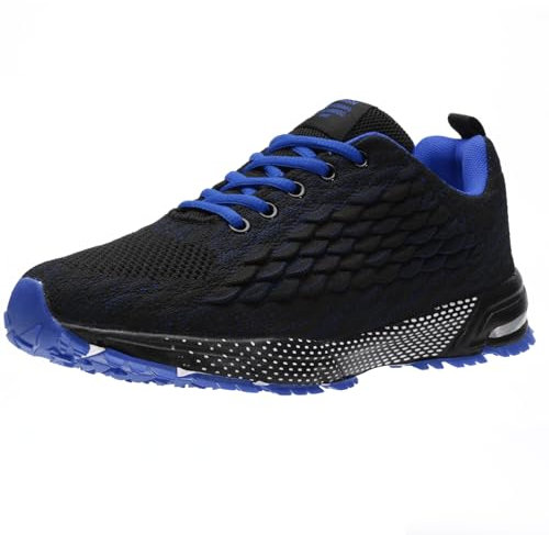 ASHION Turnschuhe Herren Sneaker Laufschuhe Sportschuhe Atmungsaktiv Sneaker Leichte Straßenlaufschuhe,C Blau,44 EU