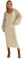 Mississhop 379 Damen Strickset mit Pullover Rock Strickpullover Strickrock Beige