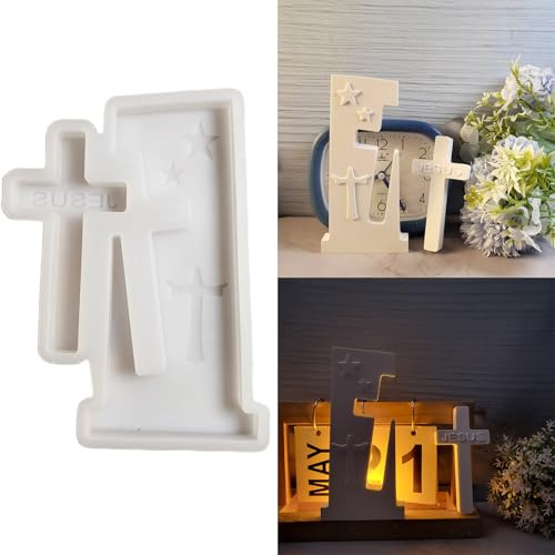 ALEFBET Silikonformen Gießformen，Silikonform Kreuzen Jesus DIY Silikon Gießform，Kreuzen Jesus Gipsformen zum Gießen，Epoxidharz Formen S0737