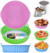 Alyvisun Moldes Silicona Freidora de Aire, 3 Piezas Recipientes Bandeja para Freidora sin Aceite Reutilizable Redondo Utensilios Cesta para Air Fryer, Microondas, Horno (Rosa+Verde+Azul Cielo)
