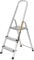 TOUGH MASTER Aluminium Folding Step Ladder Tread Ladders Anti-Slip Steps Top Handrail with Rubberised Plastic Feet Max Load 150Kg – EN131 Safety Standard, Silver (3 Steps)