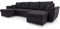Generisch U-Form Wohnlandschaft mit Schlaffunktion, Bettkasten, Schwarz, Lawa 6 + Soft 11