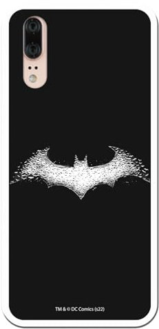 Personalaizer Custodia per Huawei P20 - Cover in silicone TPU flessibile trasparente - motivo Batman Logo Bianco