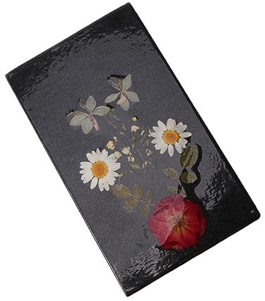 GRIRIW Notizbuch Mit Trockenblumen Schwarzer Notizblock Einzigartiger Einband Für Tagebuch Zuhause Schule Büro