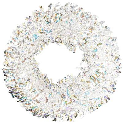 Ideen mit Herz Lametta-Girlande | irisierend | Lametta in Wellenform | Ø 2,5 cm | 5 m lang | Dekogirlande | Weihnachtsgirlande | Party Deko