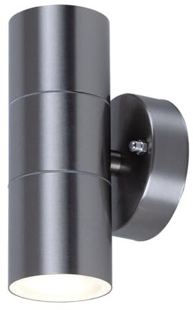 LED Wandleuchte Innen/Außen Außenwandleuchte mit Fernbedienung Farbwechsler Wandlampe Außenleuchte UP DOWN IP44 Wassergeschützt Edelstahl GU10
