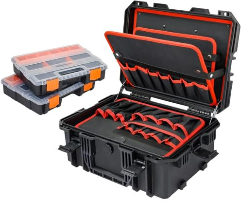 HMF 15603-02 Outdoor Werkzeugkoffer leer, Werkzeugkasten groß | 46,5 x 36 x 20,5 cm