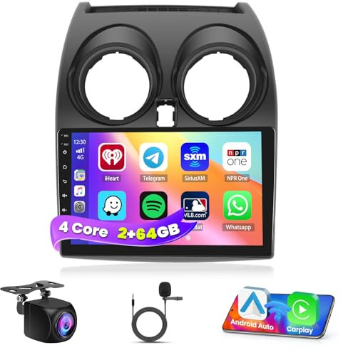 Inefala 2+64G Screen for Nissan Qashqai J10 2006-2013 CarPlay Stereo Android 15 Car Radio 9 Inch Touchscreen Android Auto Backup Camera GPS FM RDS DSP 26UI