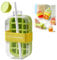Ice Cube Bottle with Straw,2 in 1 Water Bottle Ice Cube Tray with Lid and Bin,Ice Cube Making Bottle for Home Outdoor Office Ice Making Freezer Coffee Juice Beverages (Green 800)