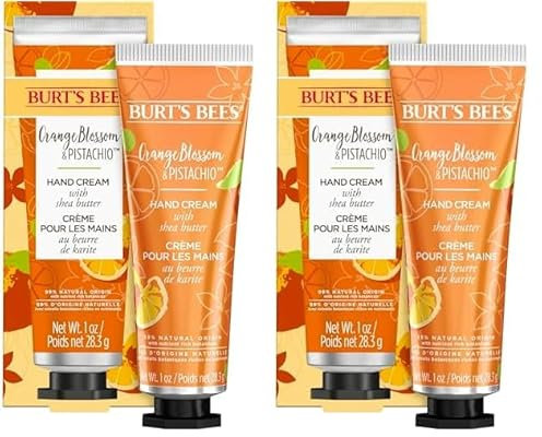 Burt's Bees Handcream Orange & Pistachio - Handcreme für trockene Hände - Handpflege mit Shea Butter - 500433 (Packung mit 2)