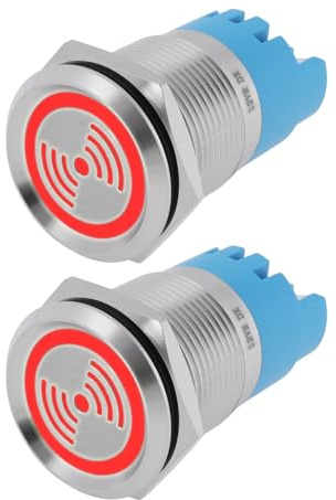 ECSiNG 2x12 V 19 Mm Wasserdichter Flash-Summer LED-Blitzalarm Intermittierende Kontrollleuchte für Elektrisches Bedienfeld