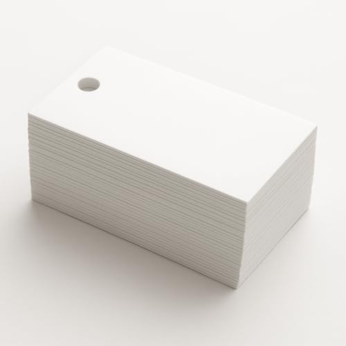 100 White Gift Tag Blanks – 85mm x 55mm – 300gsm Smooth Matte Card with Pre-Punched Hole – Blank Tags for Gifts, Crafting, Labels, Favors – Uncoated & Inkjet Compatible